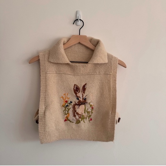 Cider Brown Easter Bunny Sweater Vest - Picture 5 of 10